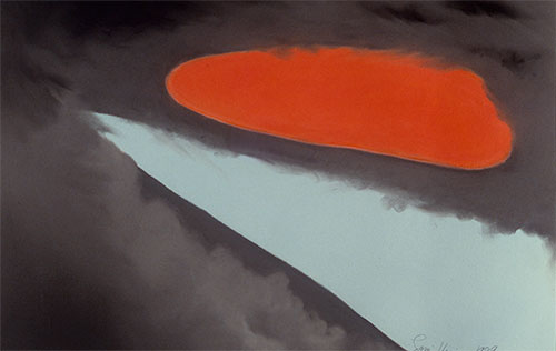 Pastel painting titled October Sky